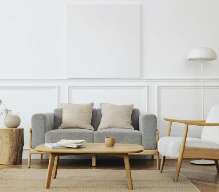 Living room in Scandinavian interior design